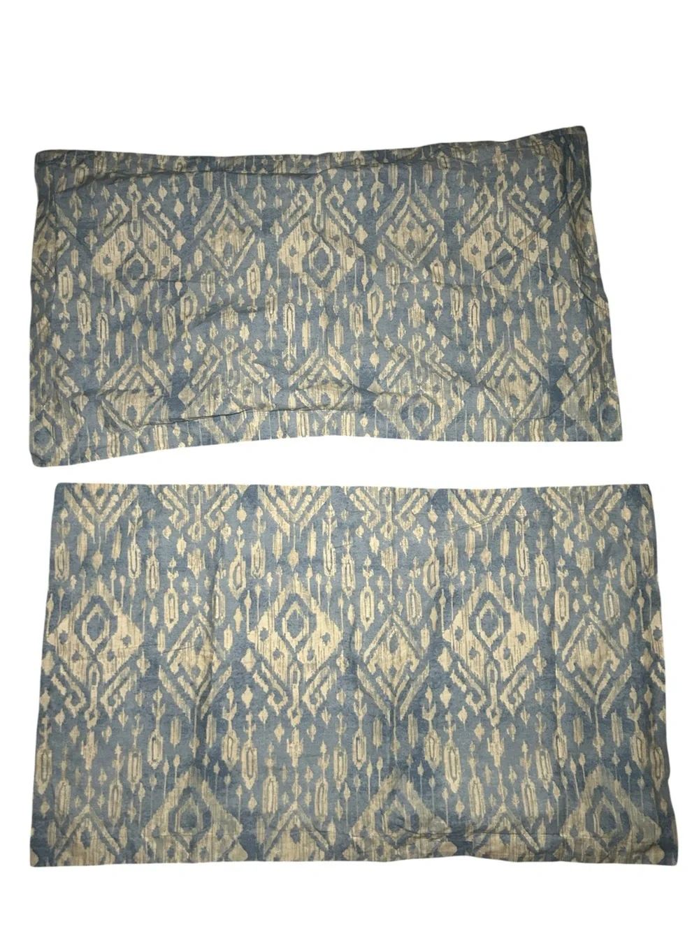 Jones Wear Blue and Cream Ikat Decorative Pillow Shams Set of 2‎ Comfort Aztec